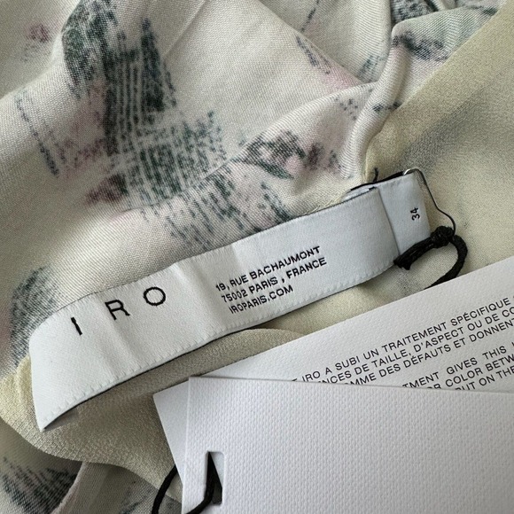 NWT IRO Kevals Printed One-Shoulder Mini Dress in Beige Multicolor - Picture 10 of 15